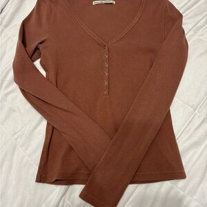 Abercrombie & Fitch Rust Long Sleeve Tee